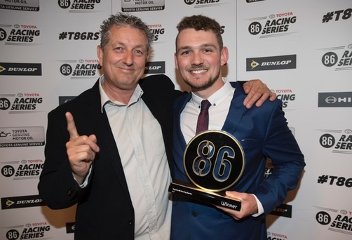 Bruce Williams and team driver Jimmy Vernon celebrate victory of the 2017 Toyota 86 Championship
